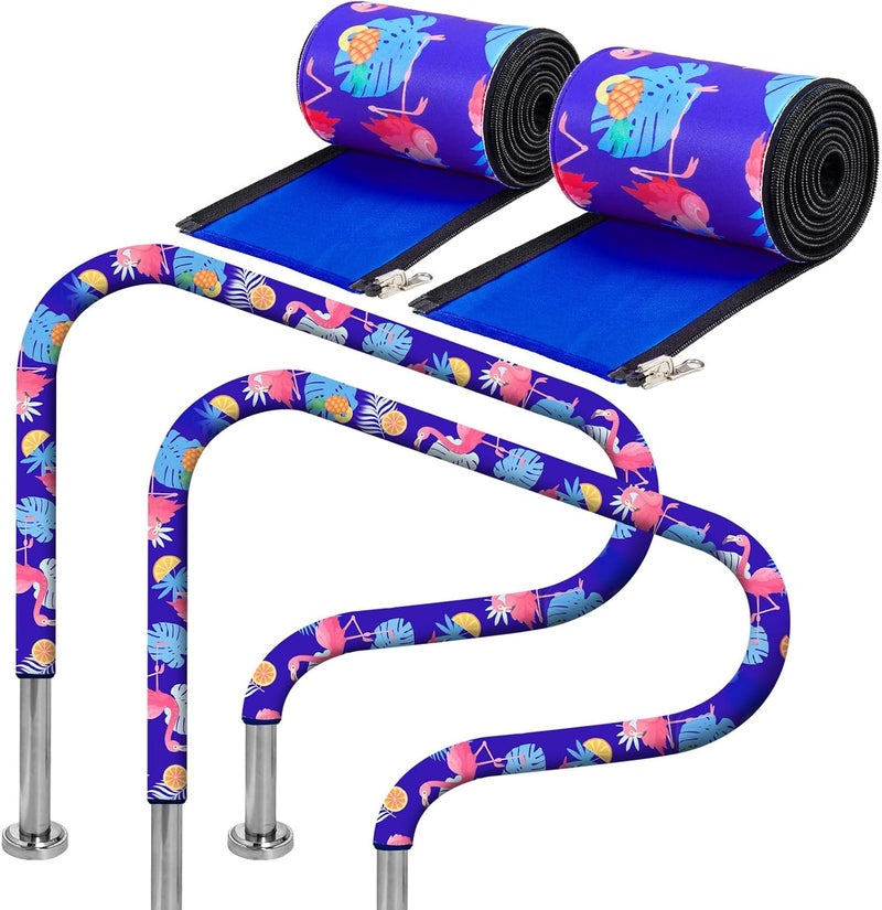 VICAMB 2PCS 6FT Double-Side Pool Handrail Covers with Zippers,Slip Resistant Pool Railing Covers,Safety Railing Grip Handles Sleeve for Inground Swimming Pool Ladder Handles - Image 1